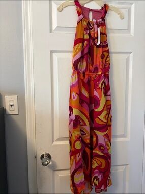 Gilli Pink, Orange & Yellow Abstract Maxi Dress